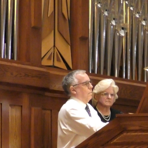 Andrew Walker playing the pipe organ